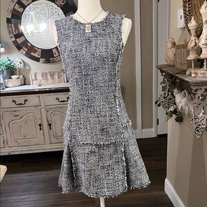 Banana Republic Black and White Tweed Mini Dress
